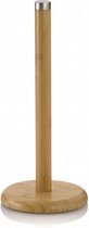 keukenrolhouder Katana 32 x 14 cm bamboe/RVS naturel