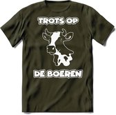 T-Shirt Knaller T-Shirt|Trots op de boeren / Boerenprotest / Steun de boer|Heren / Dames Kleding shirt Koe|Kleur Groen|Maat XXL