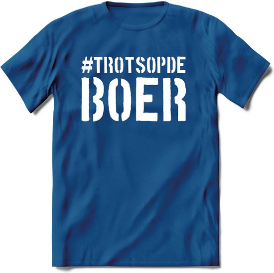 T-Shirt Knaller T-Shirt|Trots op de boer / Boerenprotest / Steun de boer|Heren / Dames Kleding shirt|Kleur Blauw|Maat M