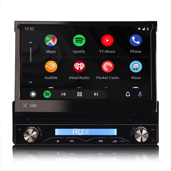schroot residu Zichzelf 1 Din Android 10 autoradio met uitklapbare scherm | Navigatie | Bluetooth |  DVD | USB | bol.com