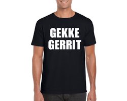Gekke gerrit tekst t-shirt zwart heren L