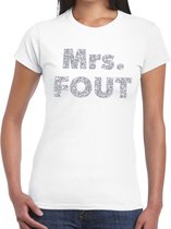 Madame. T-shirt texturé à paillettes argentées pour femmes blanches M