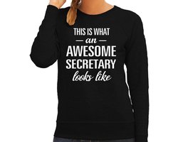 Awesome secretary - geweldige secretaresse cadeau t-shirt zwart dames - beroepen shirts / secretaressedag / verjaardag cadeau XL
