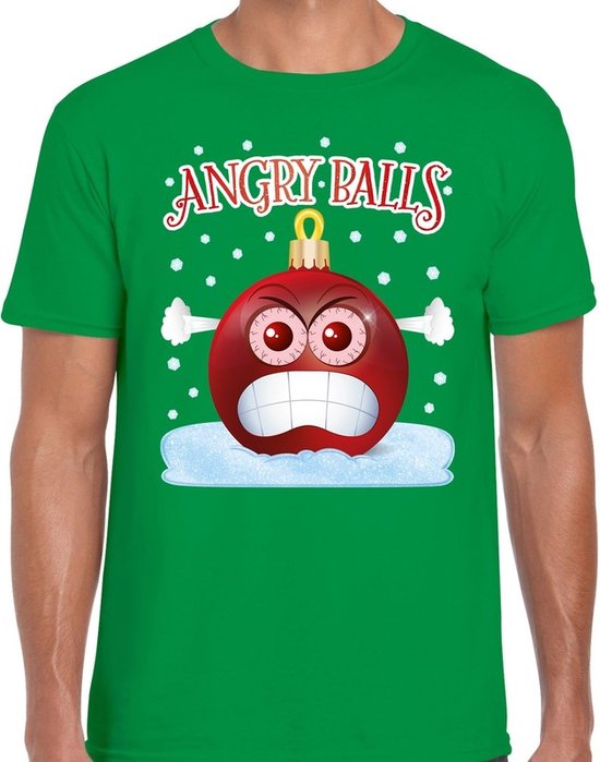 Dollar Wauw Regelen Fout Kerst shirt / t-shirt - Angry balls - groen voor heren - kerstkleding  / kerst... | bol.com