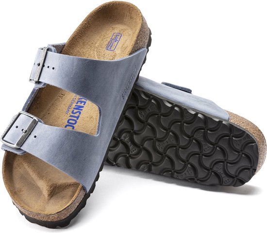 Slippers Birkenstock Arizona Dusty Blue Coupe étroite | Bleu | Nubuck | Taille 43