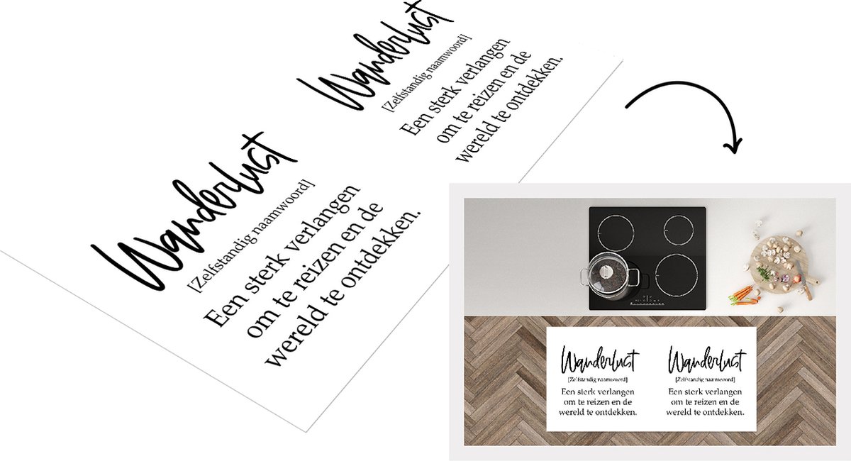 KitchenYeah Keukenloper - Loper keuken - Spreuken - Quotes - Een sterk verlangen om te reizen - Wanderlust - 120x60 cm - Keukenloper vinyl Multicolor