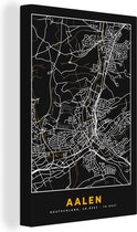 Canvas Schilderij Stadskaart – Plattegrond – Duitsland – Goud – Aalen – Kaart - 20x30 cm - Wanddecoratie