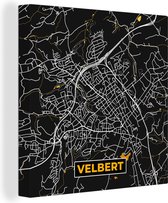 Canvas Schilderij Velbert - Goud - Stadskaart - Plattegrond - Kaart - Duitsland - 50x50 cm - Wanddecoratie