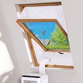 Dakraam Airco-afdichting - witte en waterdichte raamafdichting voor mobiele airconditioners met enkele en dubbele slang (150 cm x 2 stuks) - duurzaam