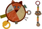 Dolce Toys speelgoed Earth knuffeldoekje & speenketting - Fiona Vos & Ollie Uil