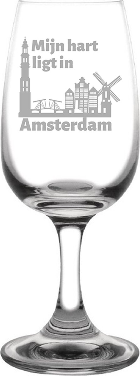 Gegraveerde portglas 12cl Amsterdam