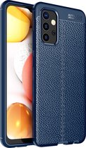Mobigear Hoesje geschikt voor Samsung Galaxy A32 5G Telefoonhoesje Flexibel TPU | Mobigear Luxury Backcover | Galaxy A32 5G Case | Back Cover - Blauw