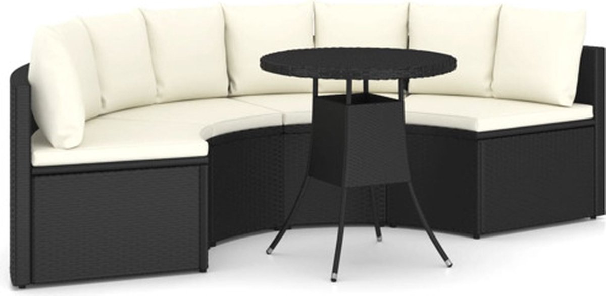 Vidaxl Tuinset Zwart Loungeset