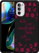 Motorola Moto G82 Hoesje Zwart Most Wonderful Time - Designed by Cazy