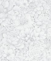 Botanica - Behang Bloemen - Behang - Vliesbehang - Wallpaper - Grijs - 0,53 x 10,05 M.