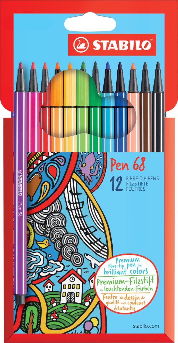 STABILO Pen 68 - stylo feutre premium - ColorParade - anthracite