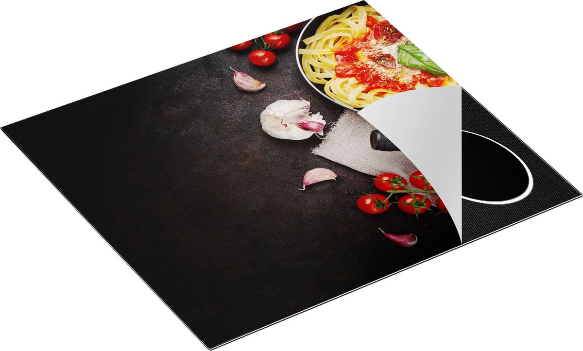 Chefcare Inductie Beschermer Spaghetti met Groentes en Wijn - 60x55 cm - Afdekplaat Inductie - Kookplaat Beschermer - Inductie Mat
