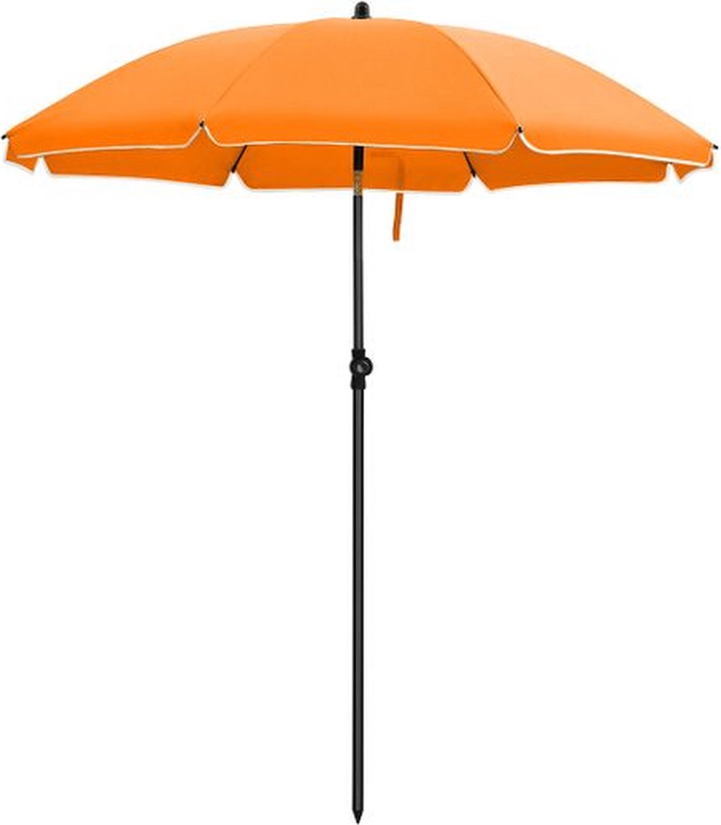 IN.HOMEXL Lizz Parasol – UV bescherming – Ø 160 cm - Met Draagtas - Waterdicht - Tuin of Strand - Oranje