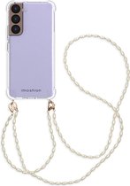 iMoshion Hoesje Geschikt voor Samsung Galaxy S22 Hoesje Met Koord - iMoshion Backcover met koord + armband - Parels - transparant