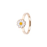 Anxiety Ring - (Kleine Witte bloem) - Stress Ring - Fidget Ring - Anxiety Ring For Finger - Draaibare Ring Dames - Spinning Ring - Spinner Ring - One-size - (Koper) Gold-plated