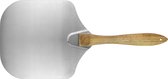 Krumble - Acier inoxydable - Carrée - Avec manche en bois - 64 x 30 cm (lxl) - Spatule à pizza - Accessoires barbecue - Argent - Marron clair