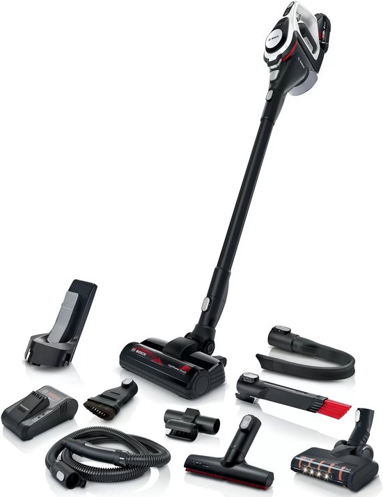 Bosch Serie 8 BSS825ALL steelstofzuiger & elektrische bezem Batterij Droog Zakloos Zwart, Wit 5 Ah