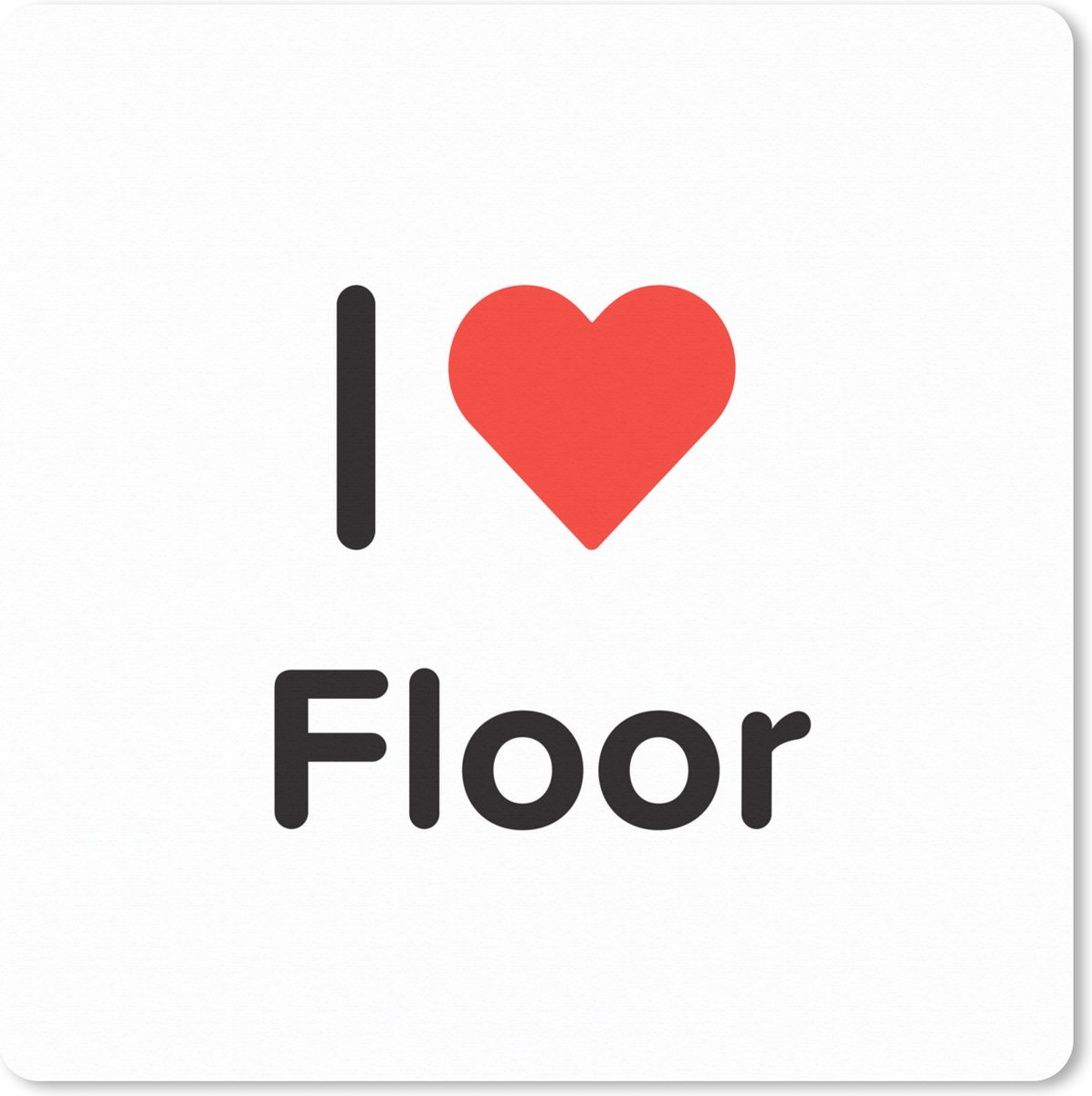 Muismat XXL 50x50 cm - Bureau onderlegger - Bureau mat I love - Floor - Meisje - Bureaumat - Gaming mousepad xl - Bureaulegger groot - Computer deskmat