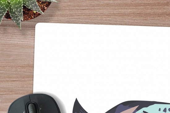 Muismat XXL 60x60 cm - Bureau onderlegger - Bureau mat Pastel - Zwart - Vis - Bureaumat - Gaming mousepad xl - Bureaulegger groot - Computer deskmat