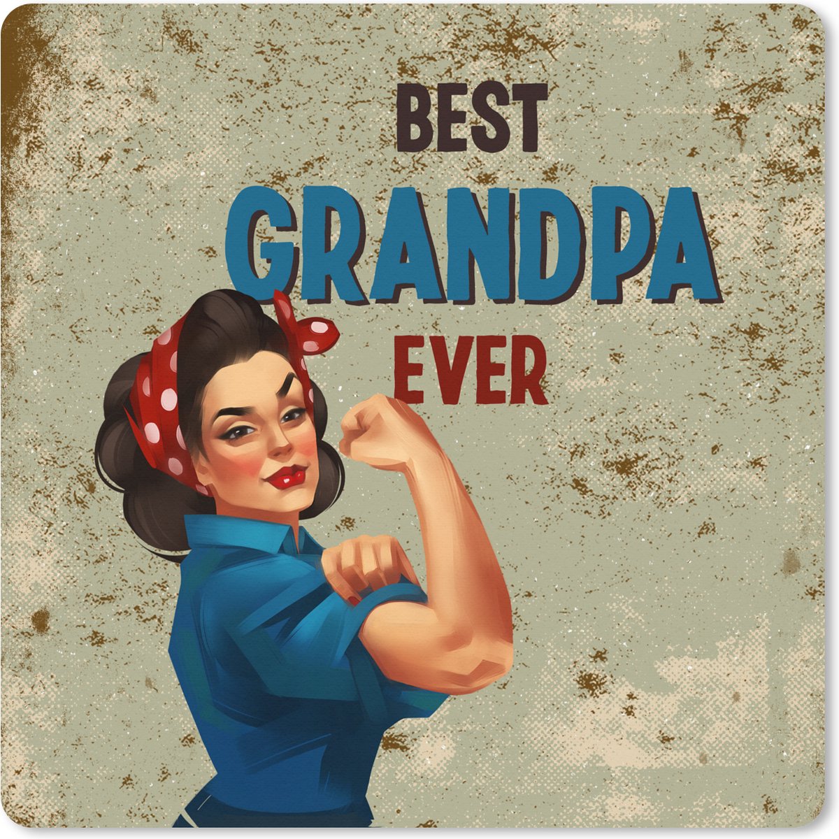 Muismat XXL 80x80 cm - Bureau onderlegger - Bureau mat Opa - Quote - Best grandpa ever - Spreuken - Bureaumat - Gaming mousepad xl - Bureaulegger groot - Computer deskmat