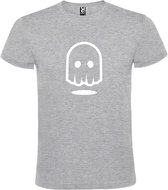 Grijs T-shirt ‘Spookje’ Wit maat 5XL