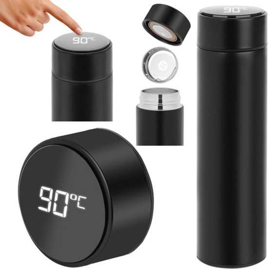 Thermos 1L Avec Infuseur à Thé - Acier Inoxydable - Affichage Température - Café Thé Lait
