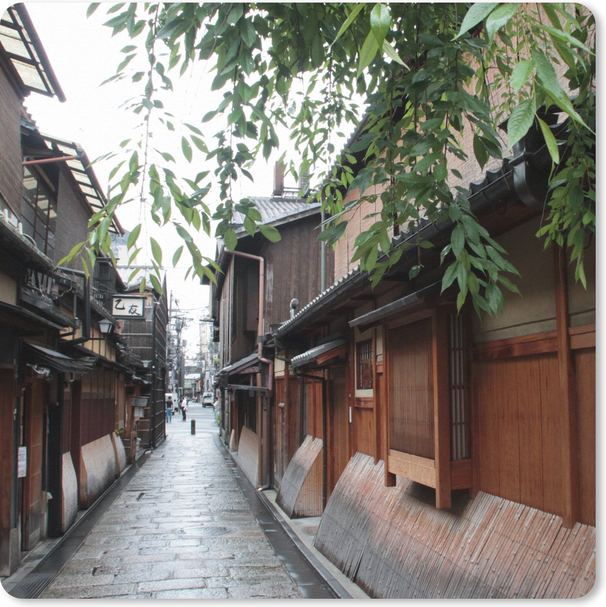 Muismat XXL 50x50 cm - Bureau onderlegger - Bureau mat Traditionele architectuur bij Kioto in Japan - Bureaumat - Gaming mousepad xl - Bureaulegger groot - Computer deskmat
