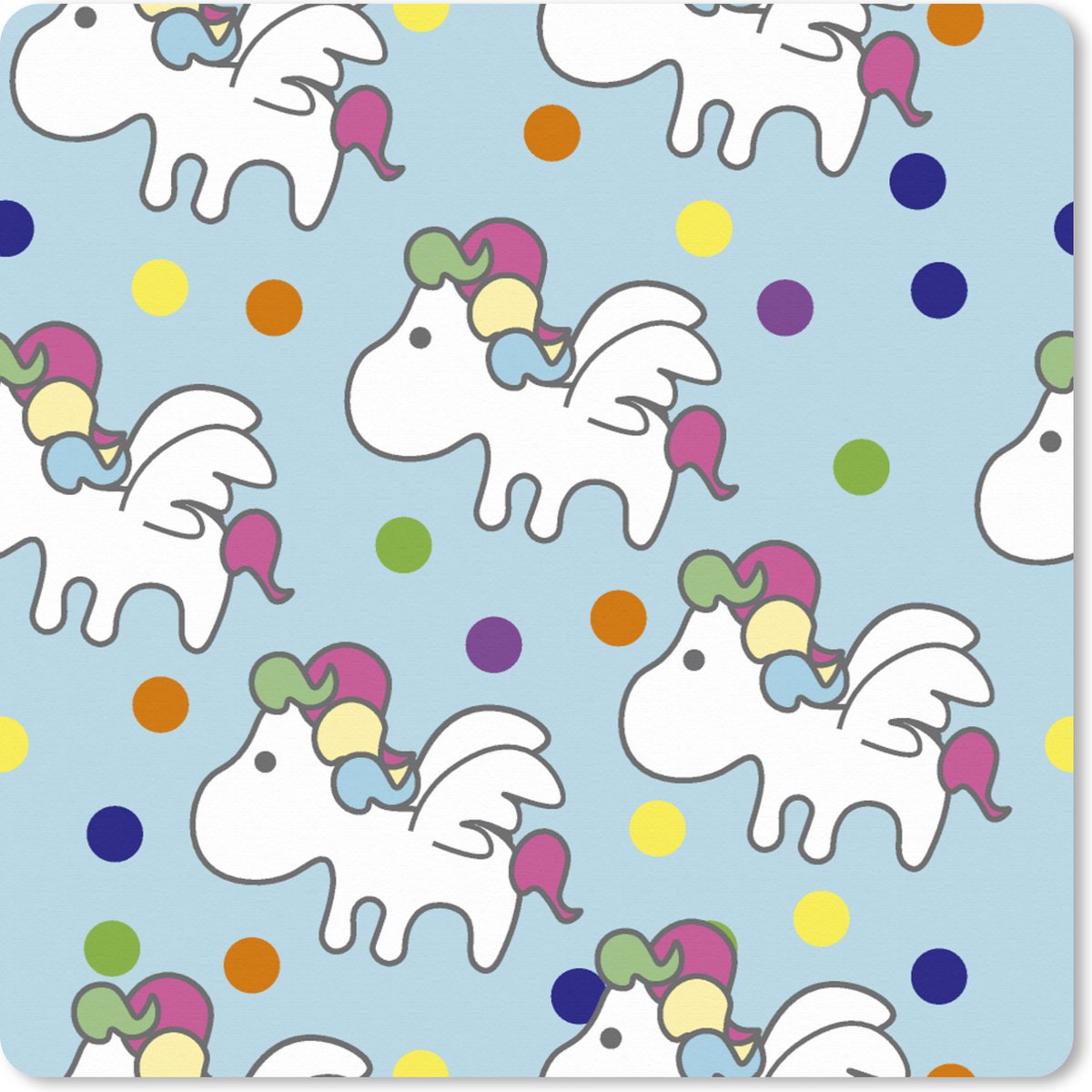Muismat XXL 60x60 cm - Bureau onderlegger - Bureau mat Unicorn - Patronen - Kind - Bureaumat - Gaming mousepad xl - Bureaulegger groot - Computer deskmat
