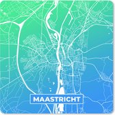 Muismat XXL - Bureau onderlegger - Bureau mat - Stadskaart - Maastricht - Blauw - 50x50 cm - XXL muismat