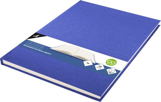 Kangaro dummyboek - A4 - blauw - 160 blanco pagina's - hard linnen cover - K-5362 - Kangaro