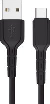 Phreeze USB C Naar USB Kabel - Flexibele Snoer - 1 Meter - Extra Verstevigd - Zwart - Geschikt voor A54, A14, A13, A34, A05s, A25