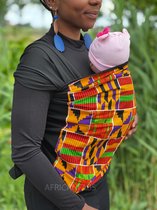 Afrikaanse Print Draagdoek / Draagzak / baby wrap / baby sling - Oranje / paars  - Baby wrap carrier