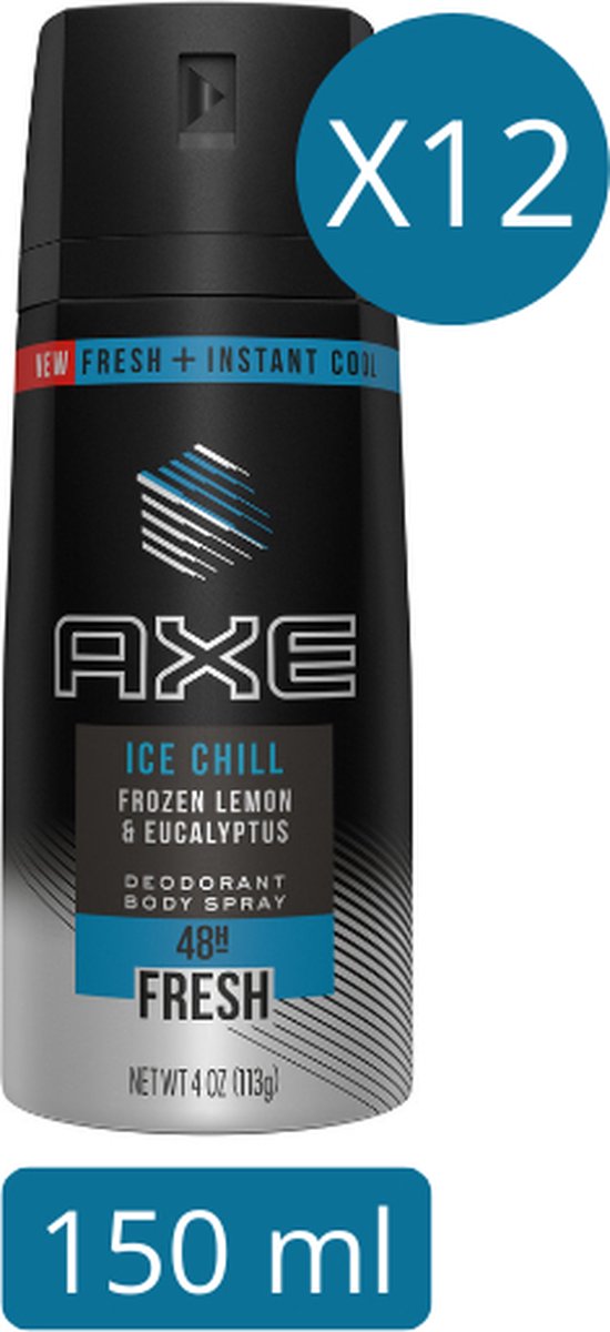 Goedkoopste AXE Ice Chill Deodorant Spray (Voordeelverpakking) - 12 x 150 ml