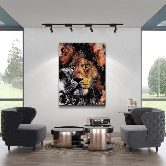 Luxe Plexiglas Schilderij Lion Head | 60x90 | Woonkamer | Slaapkamer | Kantoor | Muziek | Design | Art | Modern | ** 5MM DIK**