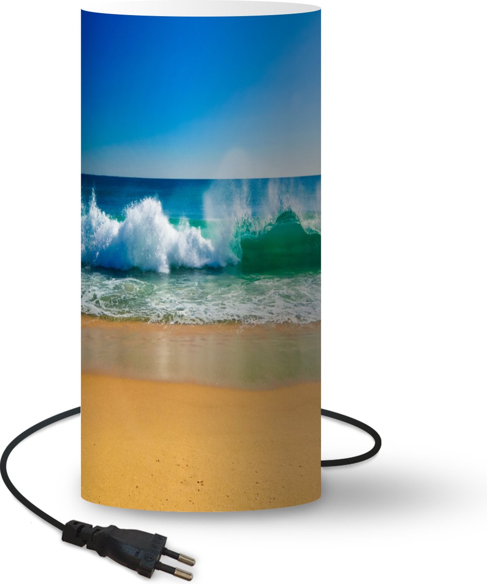 Lamp - Nachtlampje - Tafellamp slaapkamer - Zee - Golf - Strand - 54 cm hoog - Ø24.8 cm - Inclusief LED lamp