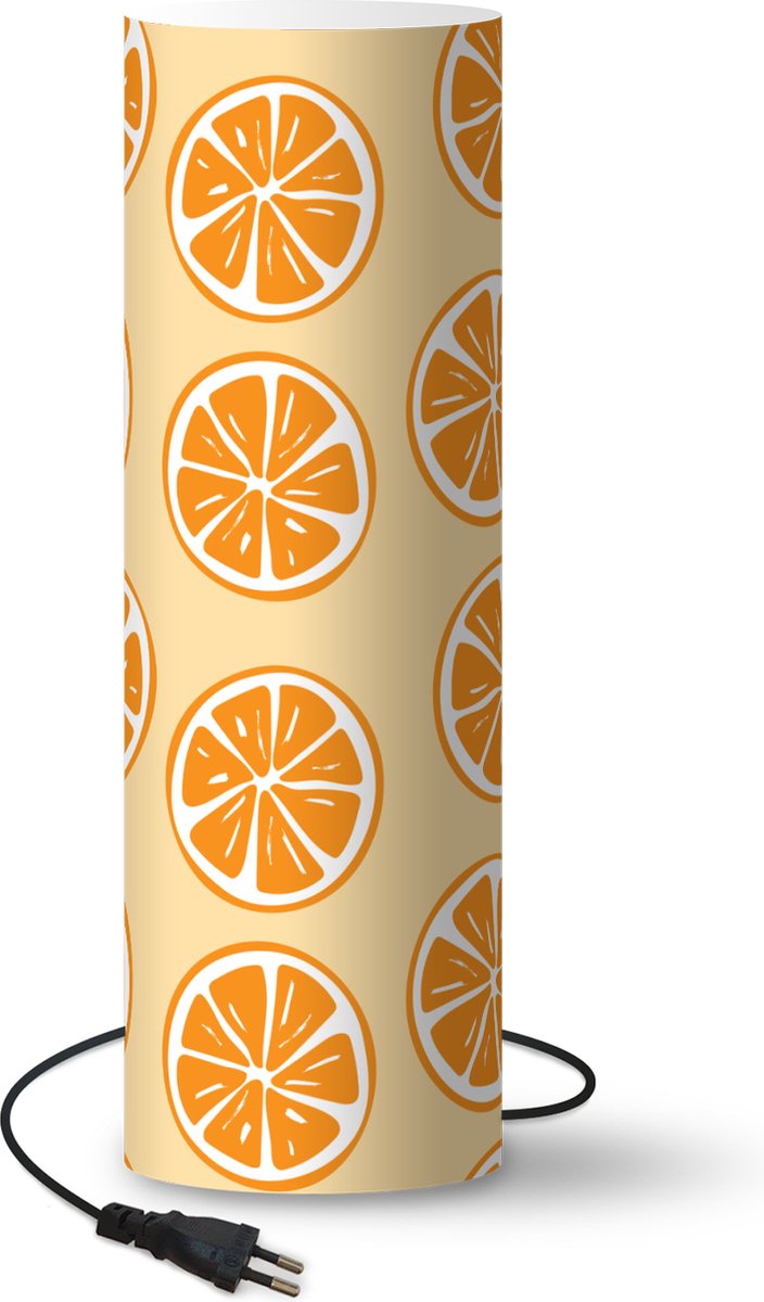 Lamp - Nachtlampje - Tafellamp slaapkamer - Fruit - Sinaasappel - Tropisch - 70 cm hoog - Ø22.3 cm - Inclusief LED lamp