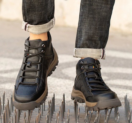 Werkschoenen - 38 - AX Fashion - Dames / Heren - Lederen Veiligheidsschoenen - Schoenen voor werk - Werkende laarzen - Beschermende schoenen - Anti ippact - Onmenkijable Sole - Anti slip - Beschermende neus - Beschermende zool