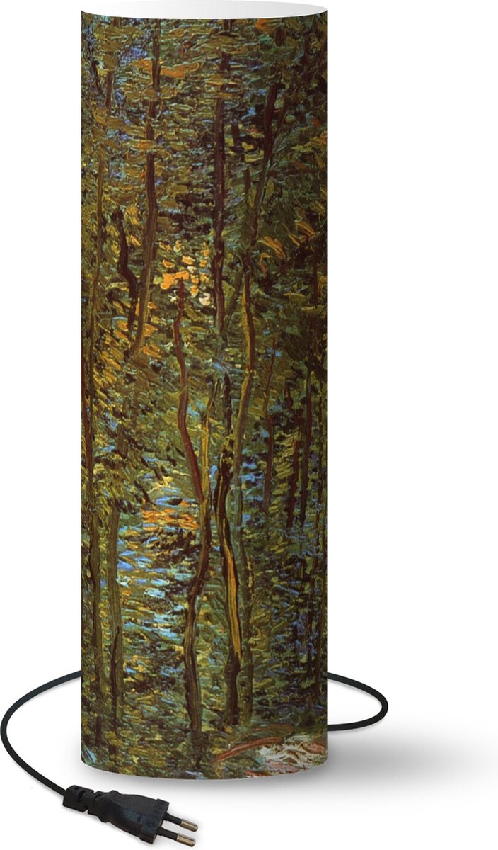 Lamp - Nachtlampje - Tafellamp slaapkamer - In het bos - Vincent van Gogh - 50 cm hoog - Ø15.9 cm - Inclusief LED lamp