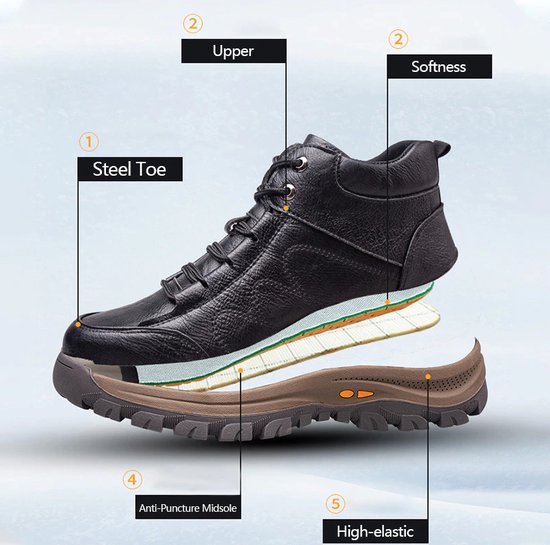 LARNMERN werkschoenen veiligheidsschoenen heren dames werksneakers comfortabel stalen neuzen schoenen licht ademend (Gaaszwart,37EU