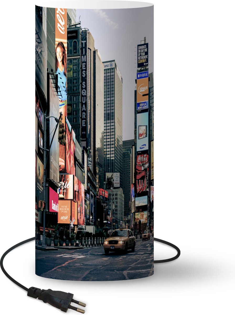 Lamp - Nachtlampje - Tafellamp slaapkamer - Reclameborden Times Square - 33 cm hoog - Ø14.3 cm - Inclusief LED lamp