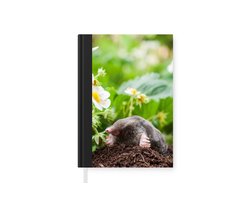 Notitieboek - Schrijfboek - Dier - Tuin - Mol - Notitieboekje klein - A5 formaat - Schrijfblok