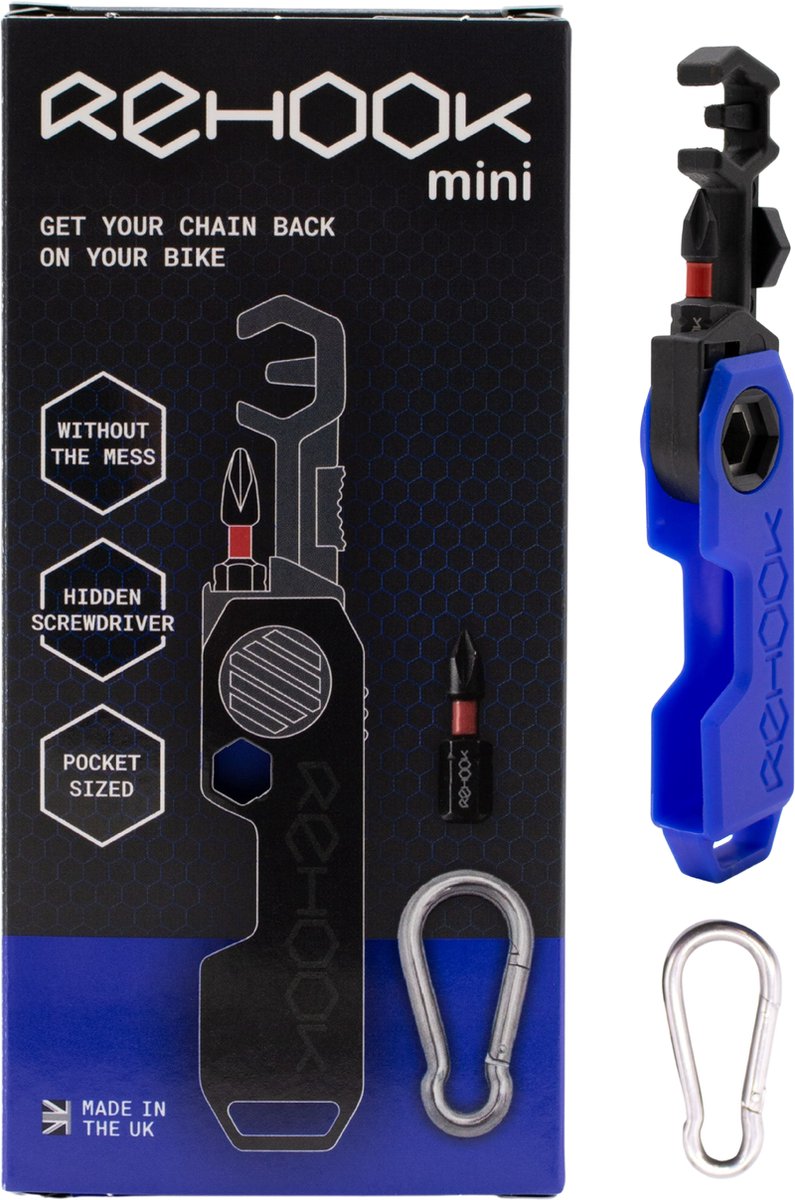 Rehook mini ketting oplegger | chain back | geen vieze handen meer | pocket size | schroevendraaier