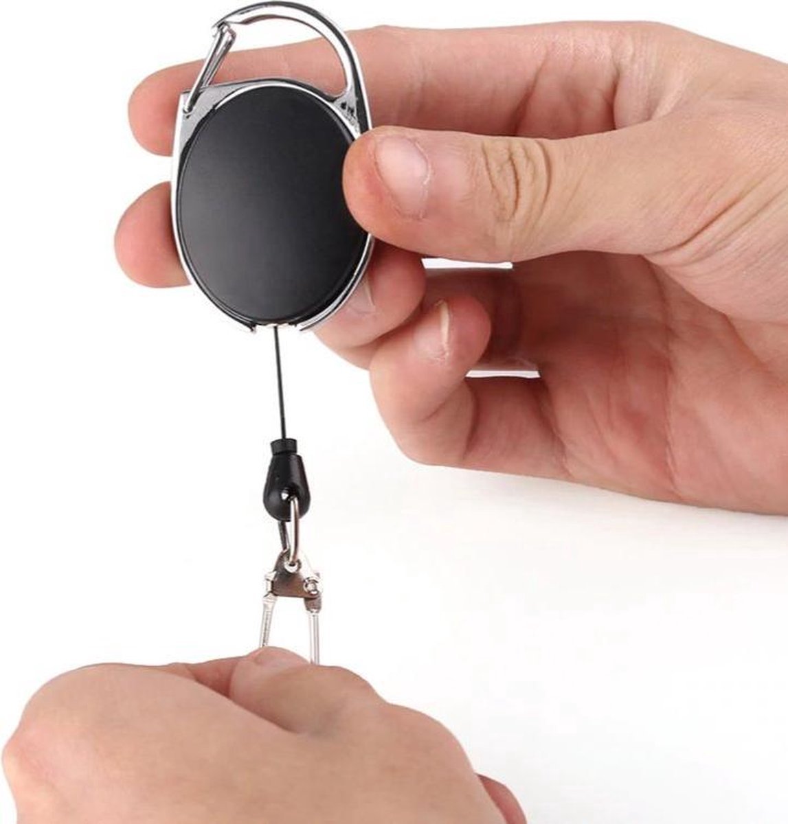 Broekclip Sleutelhanger I uittrekbaar I Voor Pasjes I  Pasjes Houder I Pasjes Hanger I 80 CM I RVS