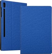 Mobigear Tablethoes geschikt voor Samsung Galaxy Tab S8 Hoes Stof | Mobigear Folio Bookcase + Stylus Houder - Blauw