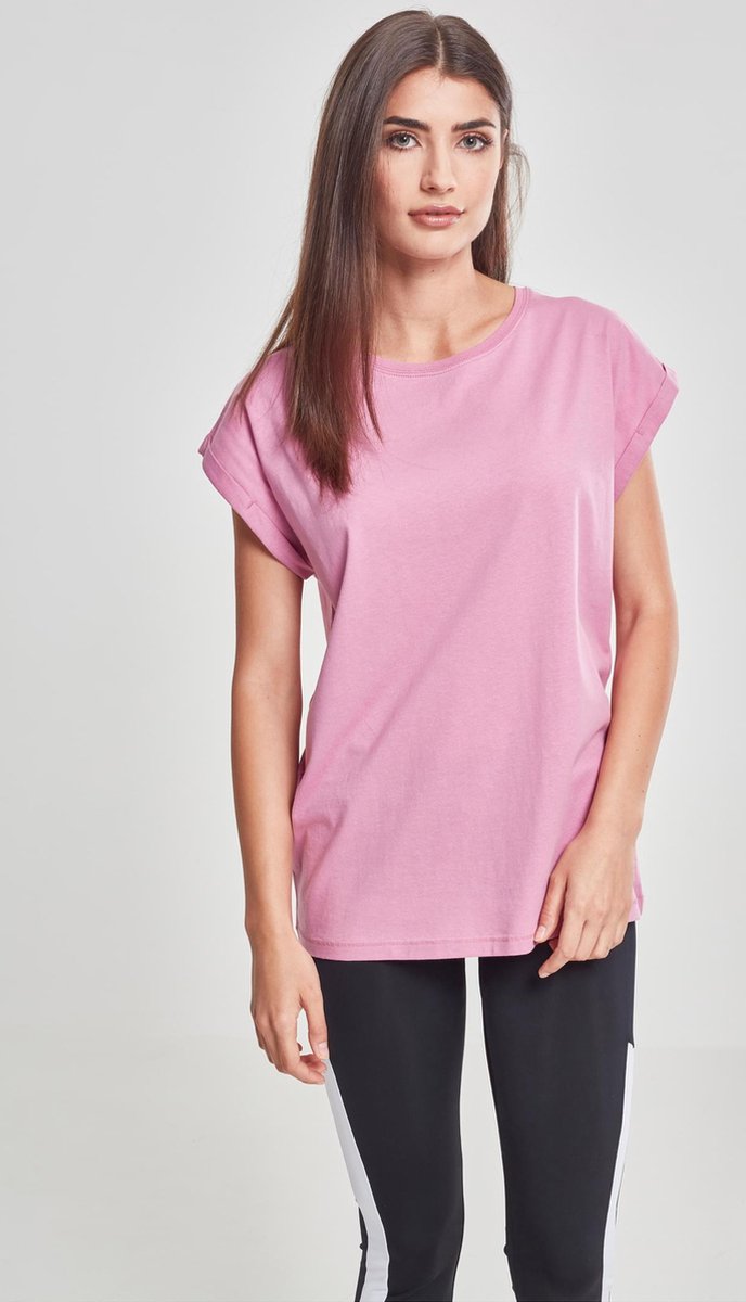 Urban Classics Extended shoulder Dames Tshirt XL Roze